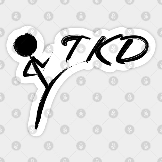 Brushed TKD Logo Taekwondo Sticker by SpinningKickTKD